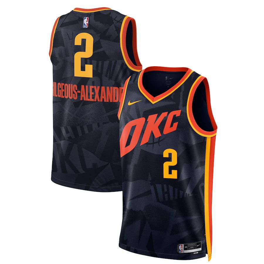 Men Oklahoma City Thunder 2 Shai Gilgeous-Alexander Nike Navy City Edition 2023-24 Swingman NBA Jersey
